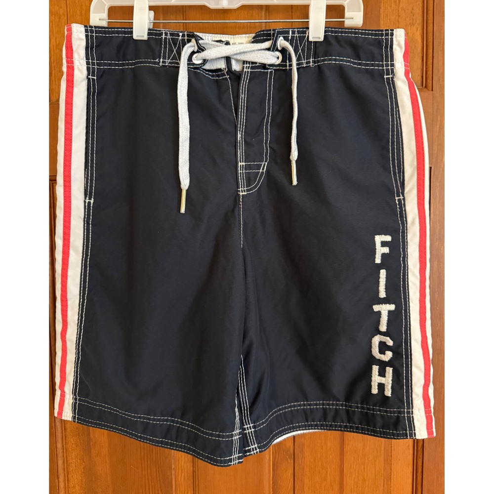Abercrombie & Fitch Board Shorts Mens M Navy Mesh-Lined Swim Trunks Surf Beach